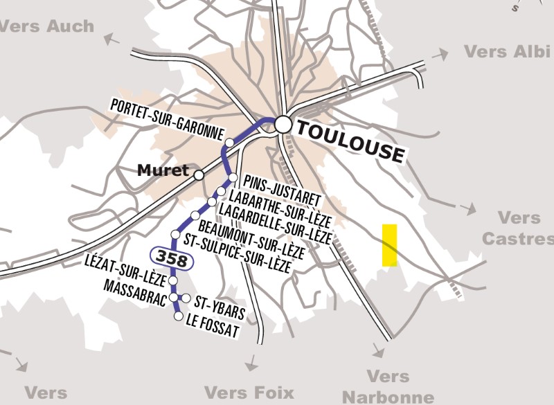 trajet de la ligne 358
